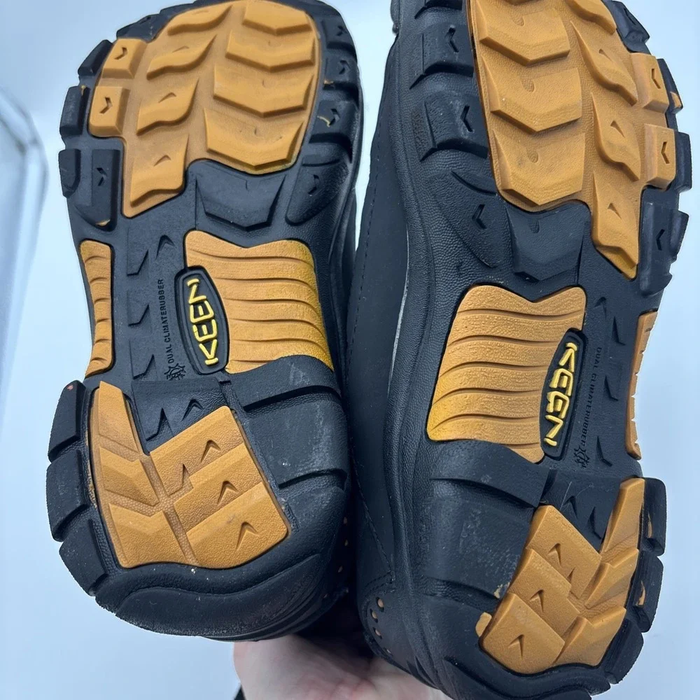 Keen Shoes Kids Sz 6 Basin Snow Boots Winter Insulated Leather Waterproof Black